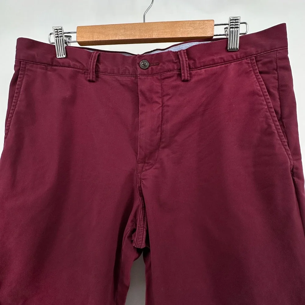 Polo Ralph Lauren Mens 33/30 Burgundy Stretch Straight Fit Chino Pants Maroon